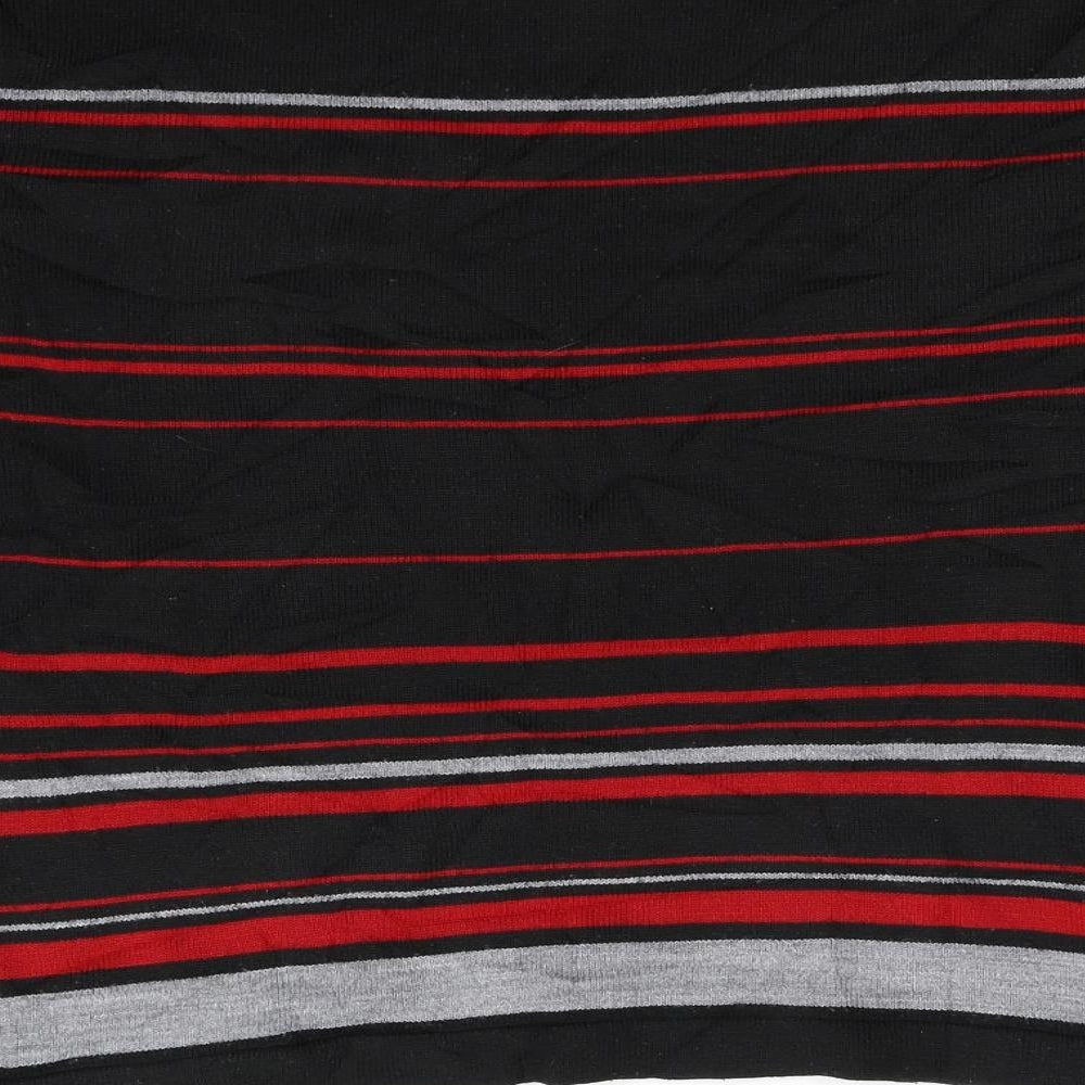 Jaqnique Womens Black Striped Knit Pullover Jumper Size M