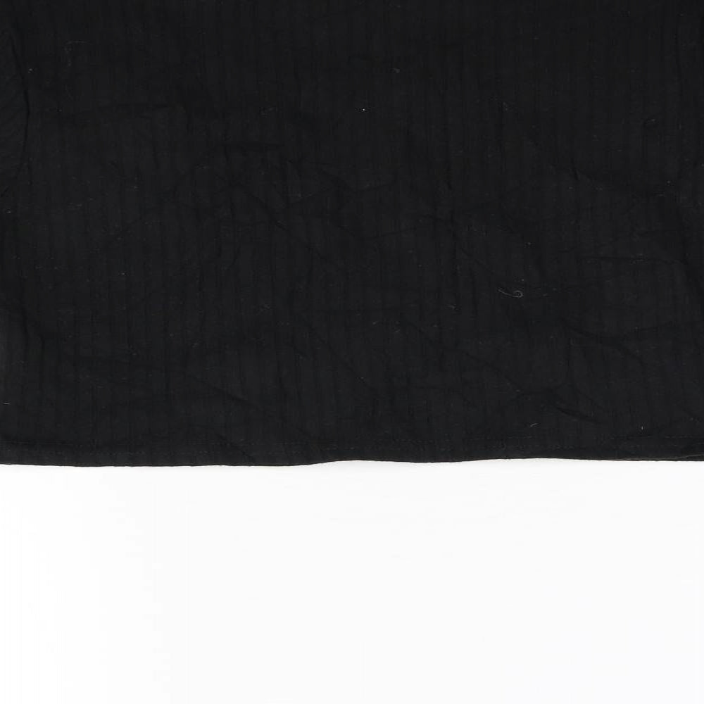 Nasty Gal Womens Black Cropped T-Shirt Size 10
