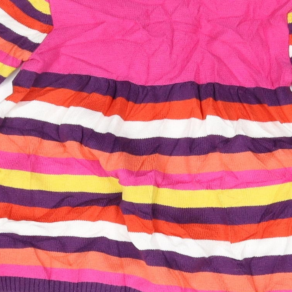 George Girls Multicoloured Striped Knit Fit & Flare Size 3-6 Months