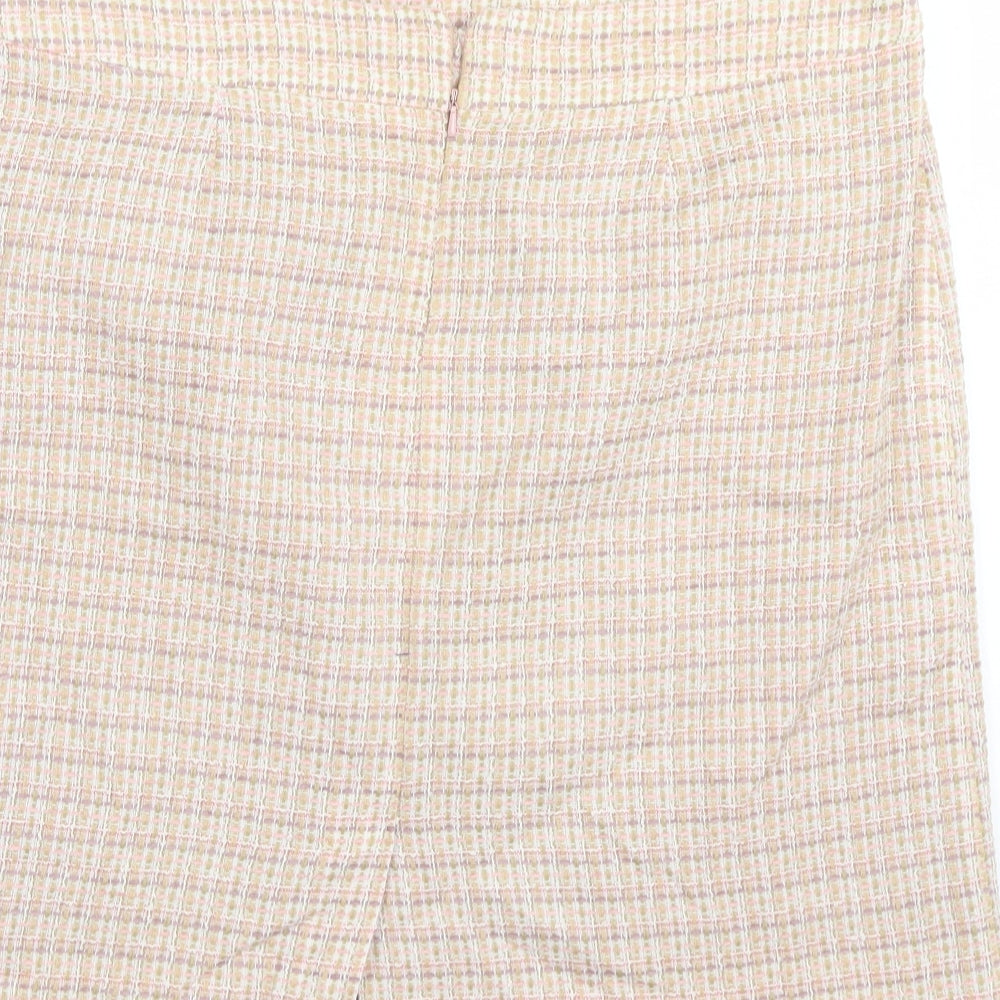 M7Co Womens Pink Check Straight & Pencil Skirt Size 18