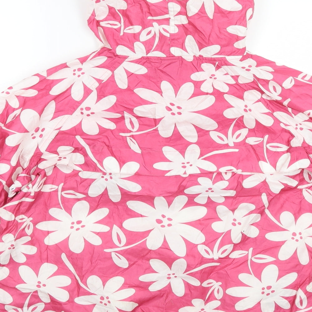 Gap Womens Pink Floral Rain Coat Jacket Size XL