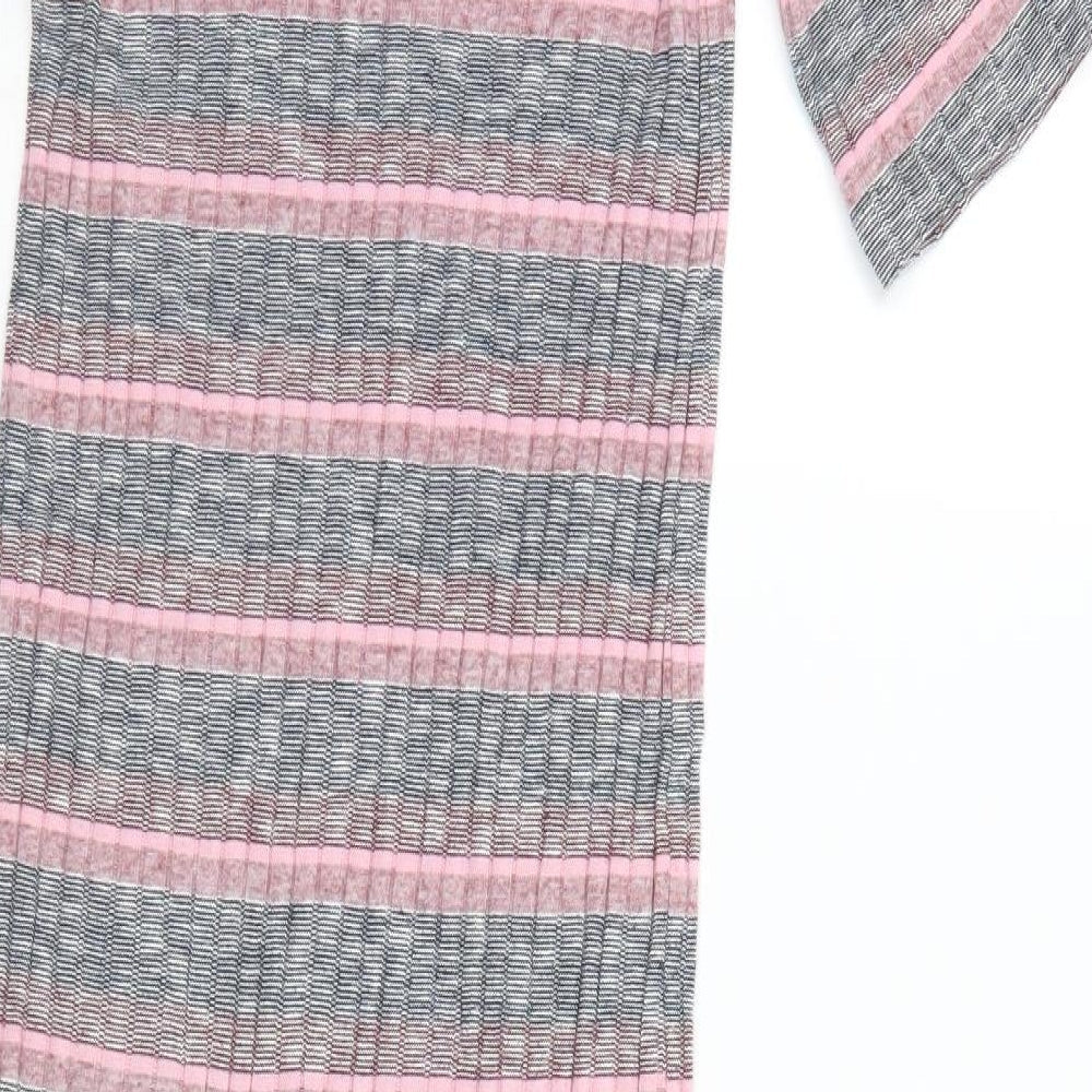 H&M Womens Multicoloured Striped Pencil Dress Size 6