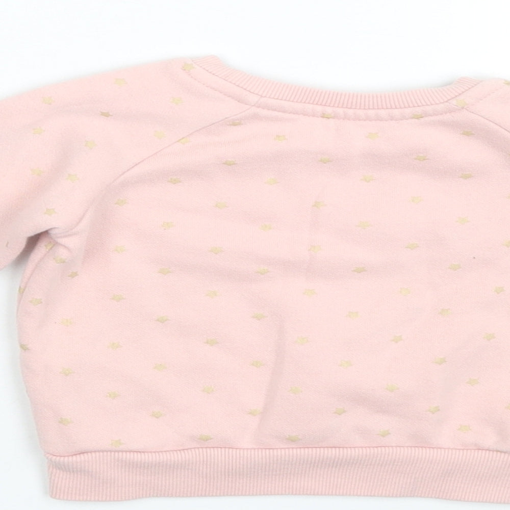 Primark Girls Pink Polka Dot Pullover Jumper Size 9-12 Months