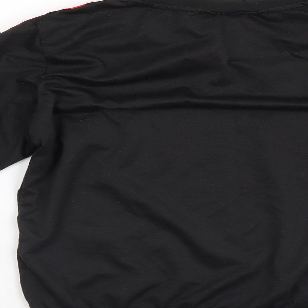 Liranmel Womens Black Henley Sweatshirt Size S