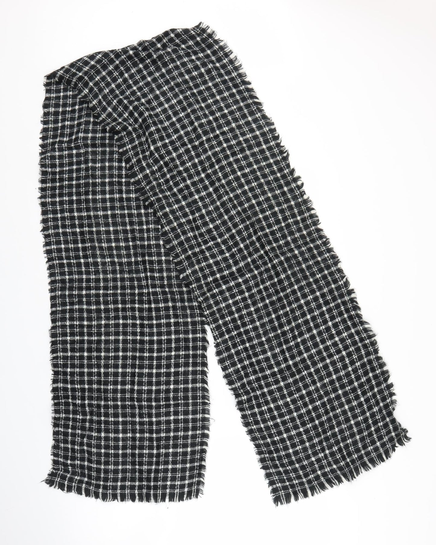 Preworn Unisex Black Plaid Scarf