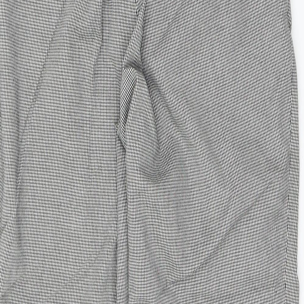 Carolina Belle Womens Grey Houndstooth Trousers Size L L25 in