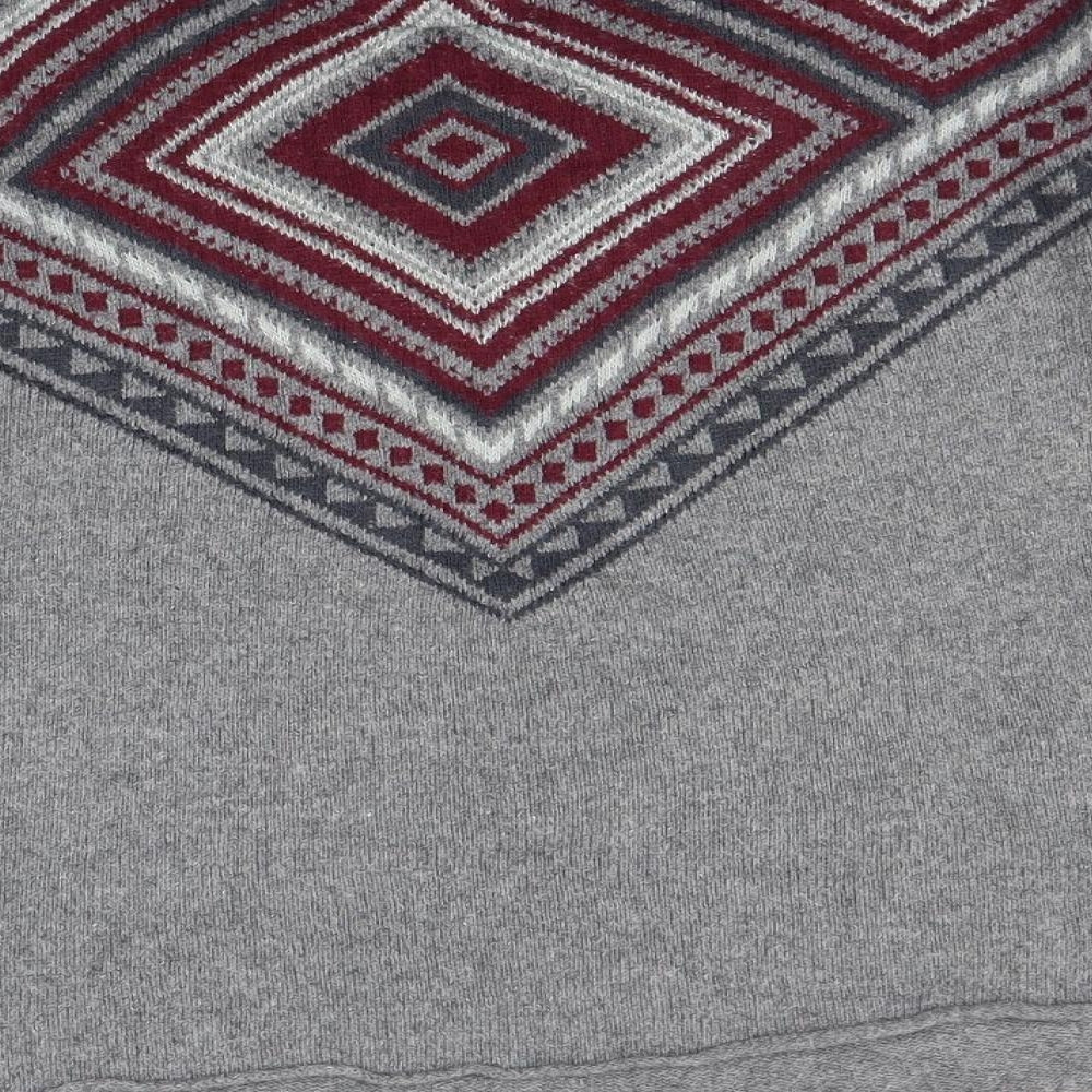 H&M Mens Grey Geometric Pullover Jumper Size S