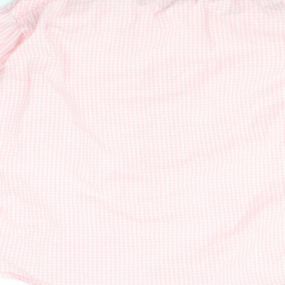 Moto Mens Pink Check Button-Up Size L