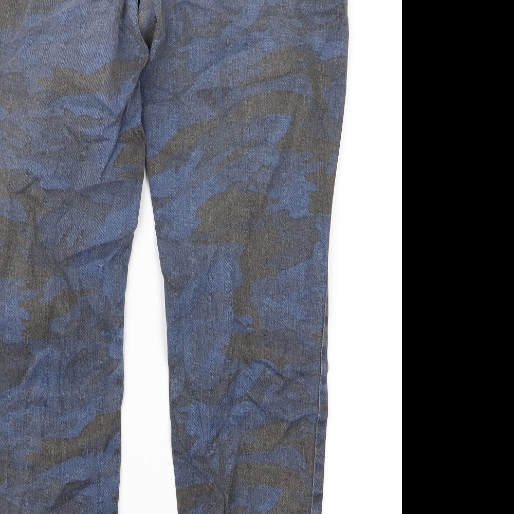 Oui Womens Blue Trousers Size 32 L21 in