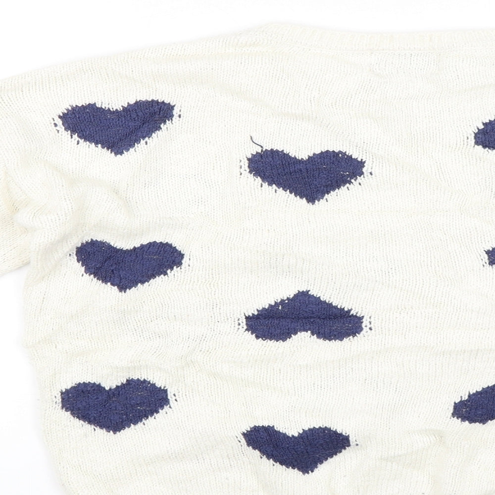 Papaya Womens White Pullover Jumper Size M