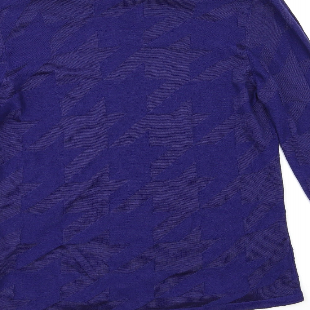Per Una Womens Blue Geometric Pullover Jumper Size 12