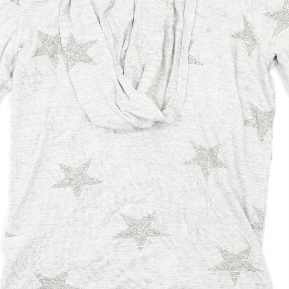 H&M Girls Grey Geometric Cardigan Jumper Size 10-11 Years