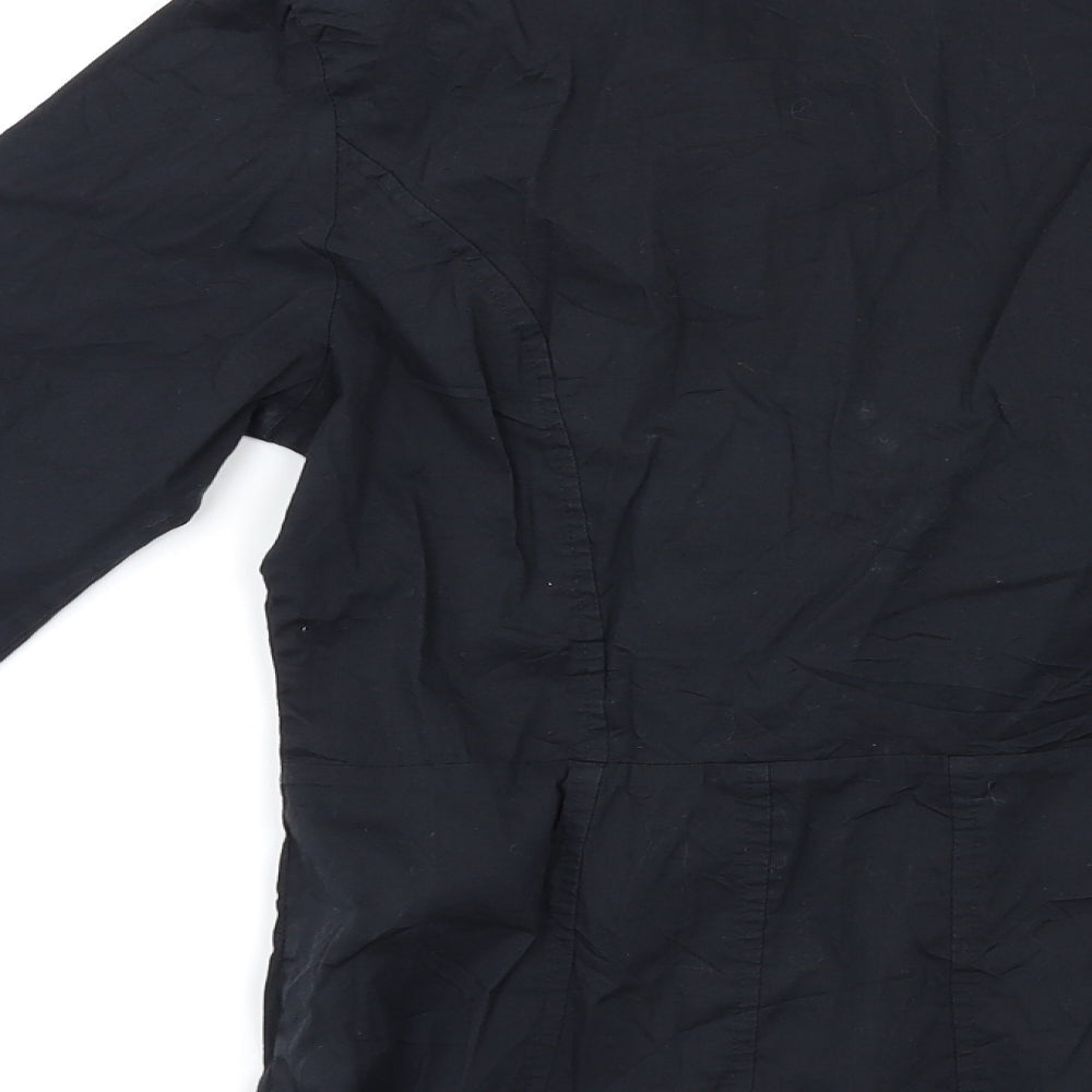 H&M Womens Black Basic Button-Up Size 10