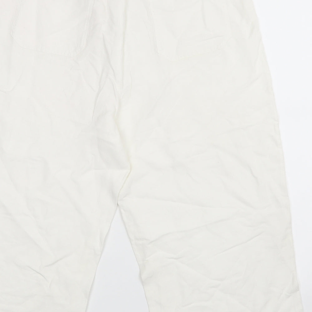 Casual Club Womens White Trousers Size 14 L20 in - Cropped