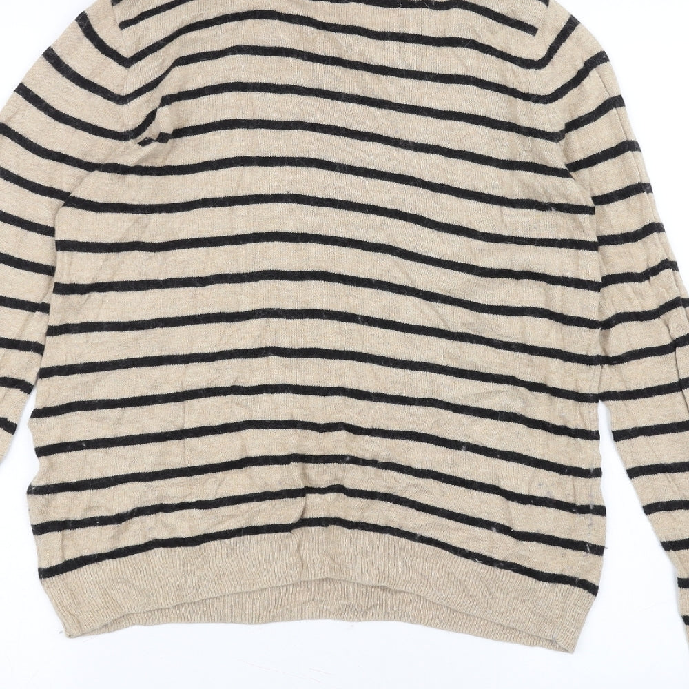Wallis Womens Brown Striped Basic T-Shirt Size S