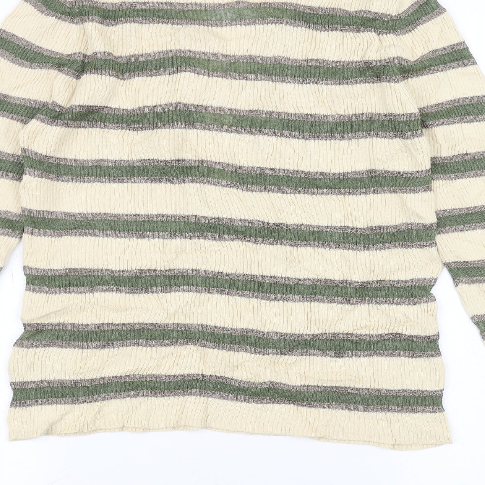 Per Una Womens White Striped Pullover Jumper Size 14