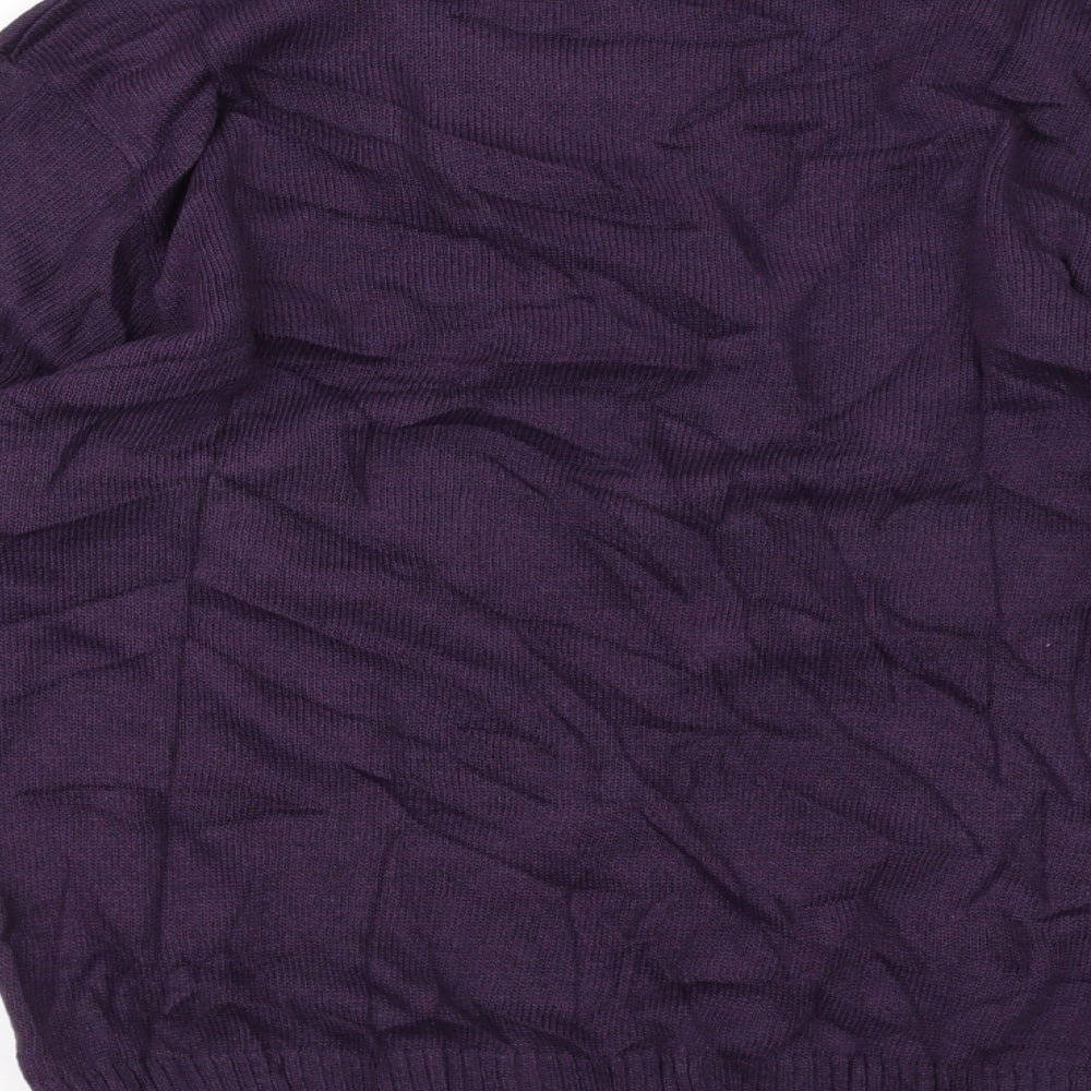 Rose Womens Purple Knit Pullover Jumper Size M