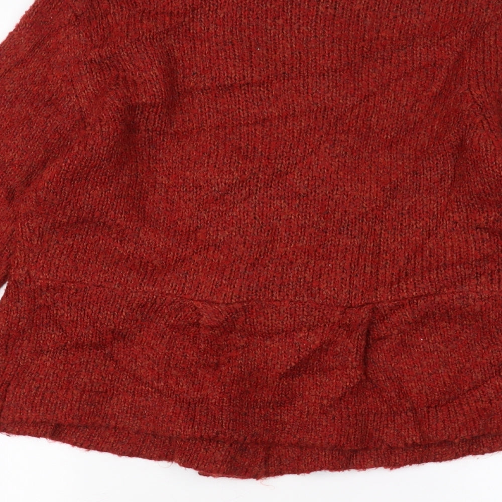 B High Womens Orange Knit Pullover Jumper Size M