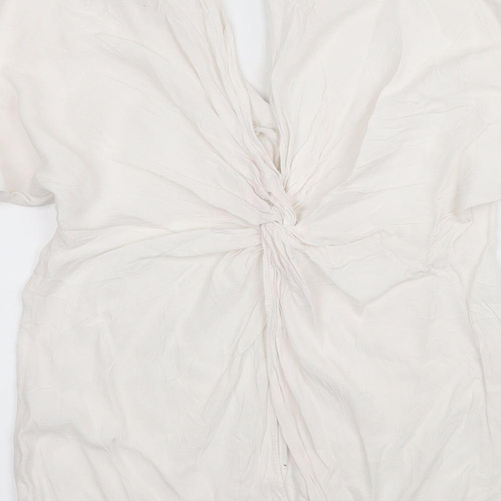 River Island Womens White Basic Blouse Size 6 - open back