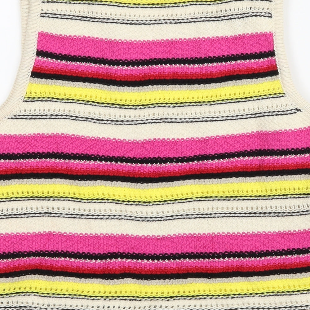 Stradivarius Womens Multicoloured Striped Knit Pullover Jumper Size S