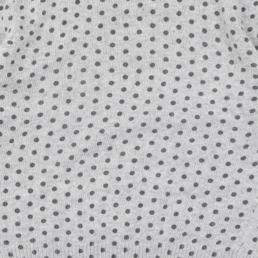 Dorothy Perkins Womens Grey Polka Dot Pullover Jumper Size 8