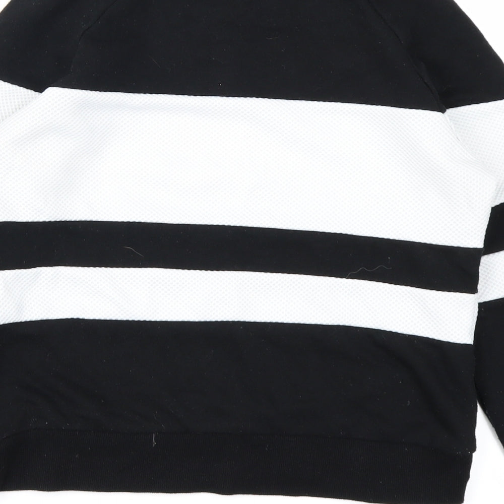 FOREVER 21 Womens Black Striped Pullover Sweatshirt Size S