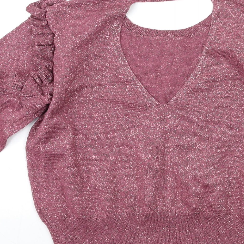 George Womens Pink Knit Pullover Jumper Size 10
