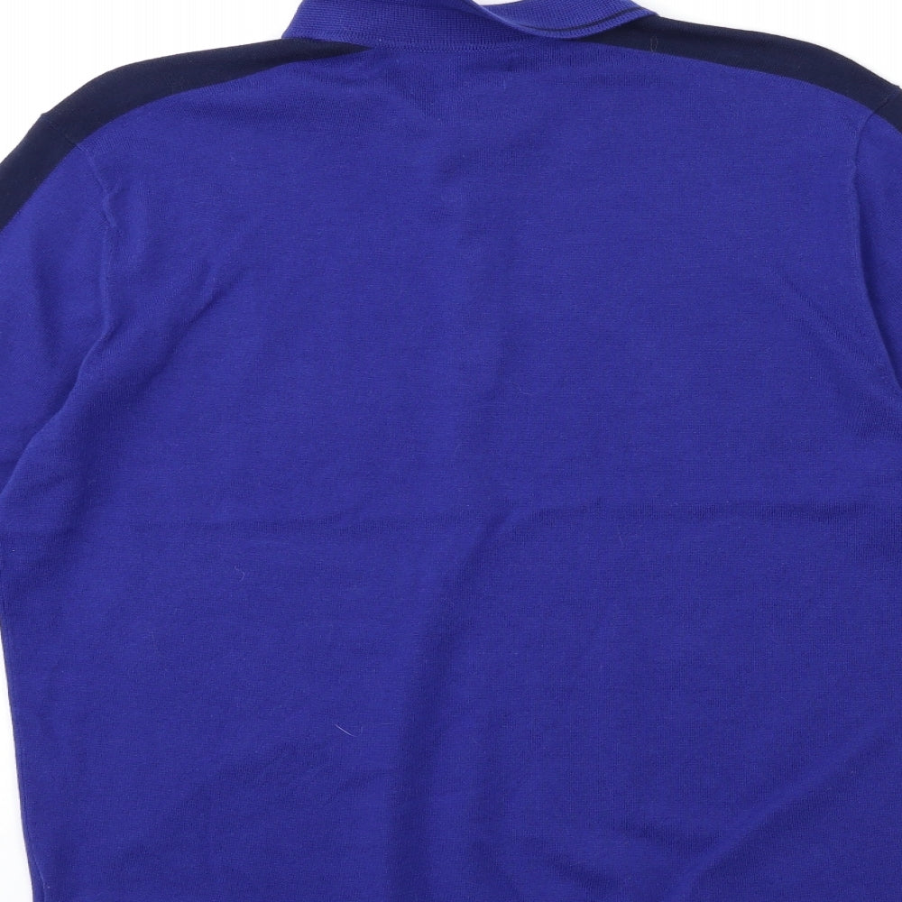 Marks & Spencer Mens Blue Striped Knit Pullover Jumper Size M