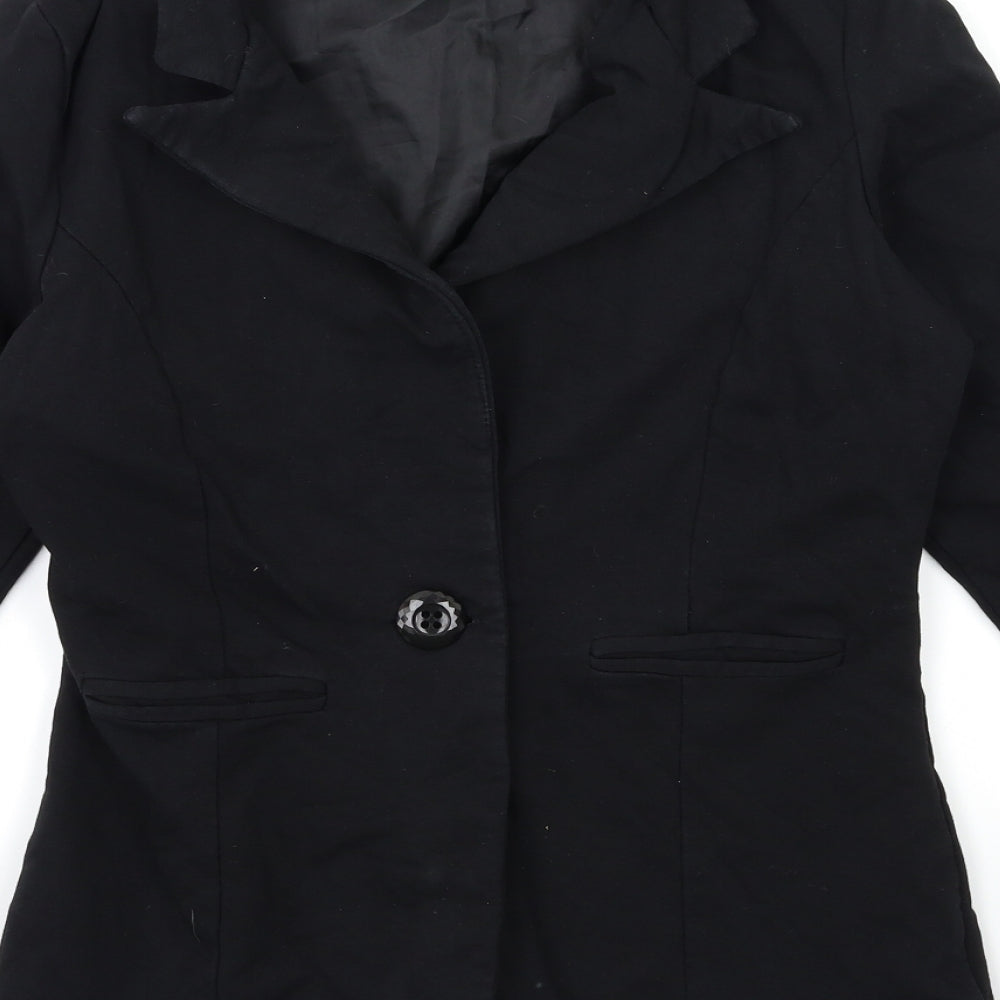 Preworn Womens Black Jacket Blazer Size 8