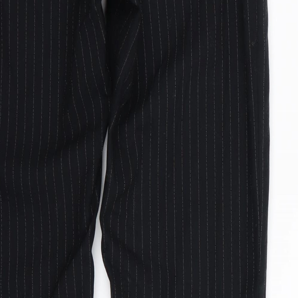 Preworn Womens Black Striped Trousers Size 30 in L31 in