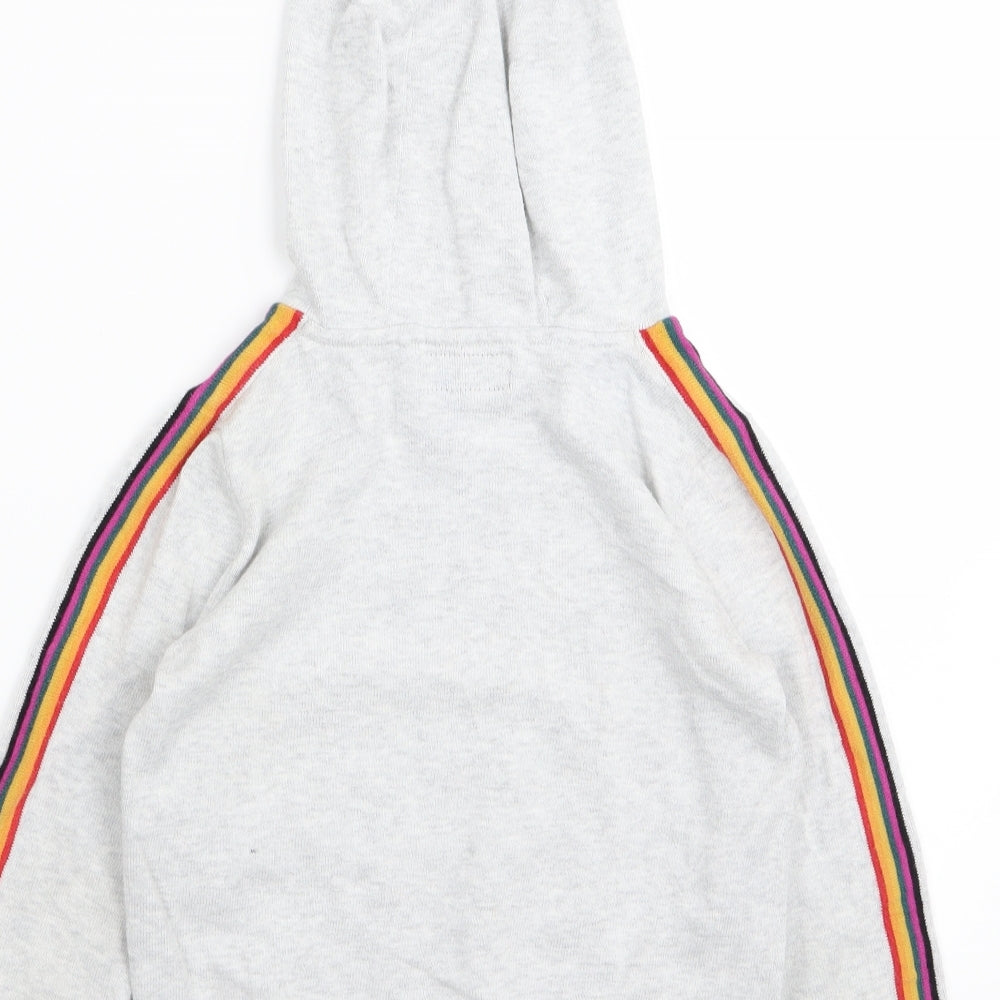 NEXT Girls Grey Striped Pullover Jumper Size 7 Years