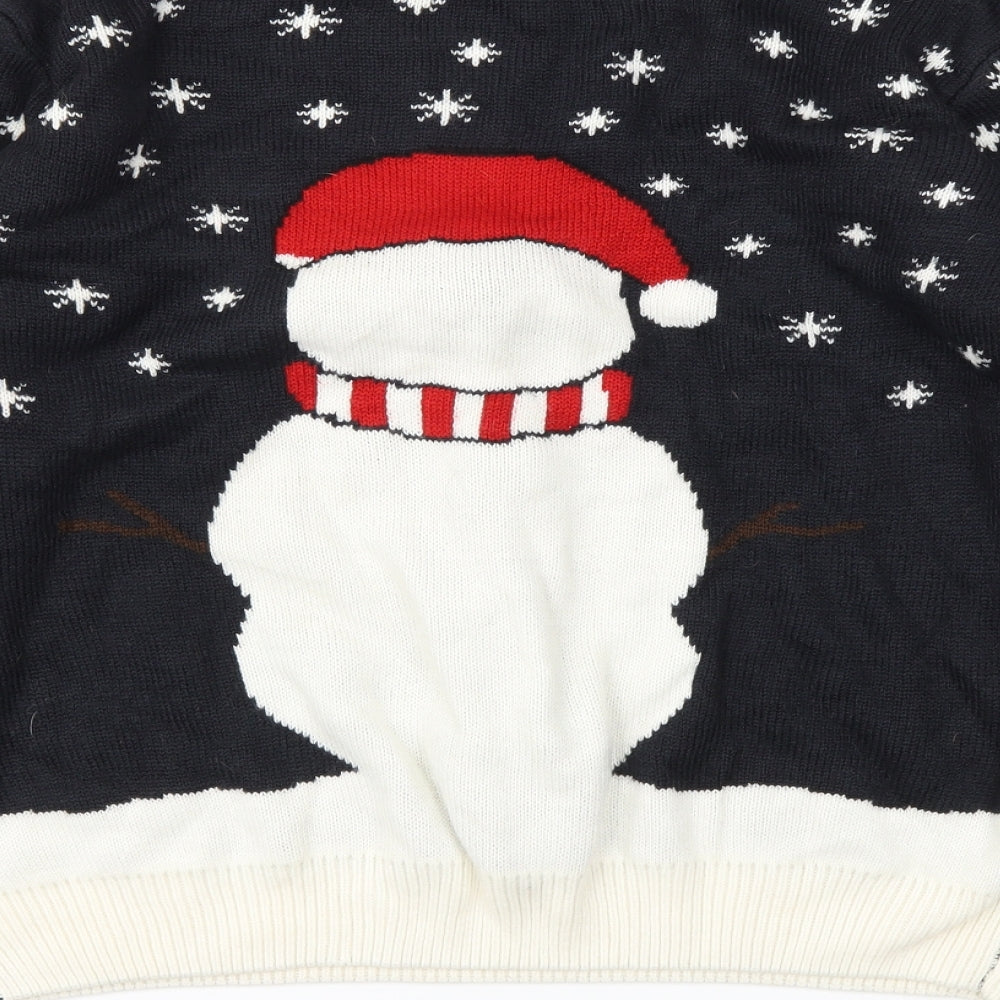 Merry Christmas Mens Black Animal Print Pullover Sweatshirt Size XL - Christmas