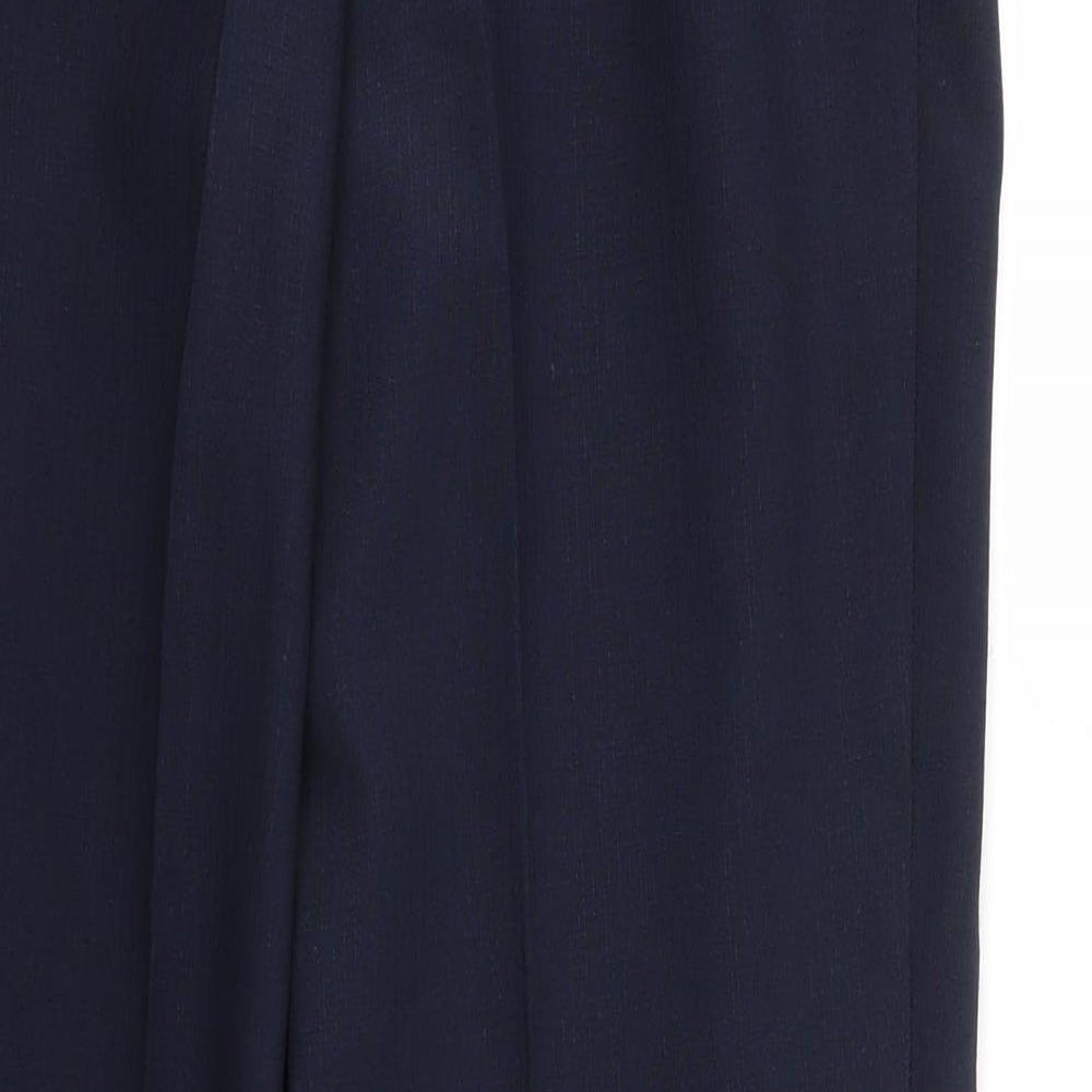 Marks & Spencer Womens Blue Trousers Size 10 L27 in - Stretch waistband