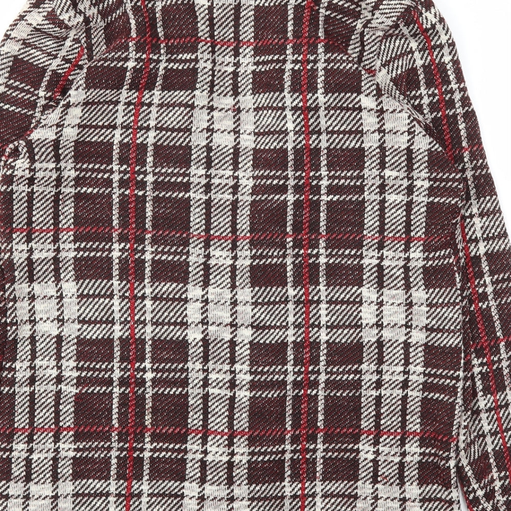 New Look Womens Red Check Jacket Blazer Size 12