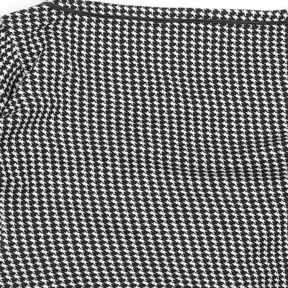 bluelita Womens Black Houndstooth Pullover Jumper Size 10 - bow detail