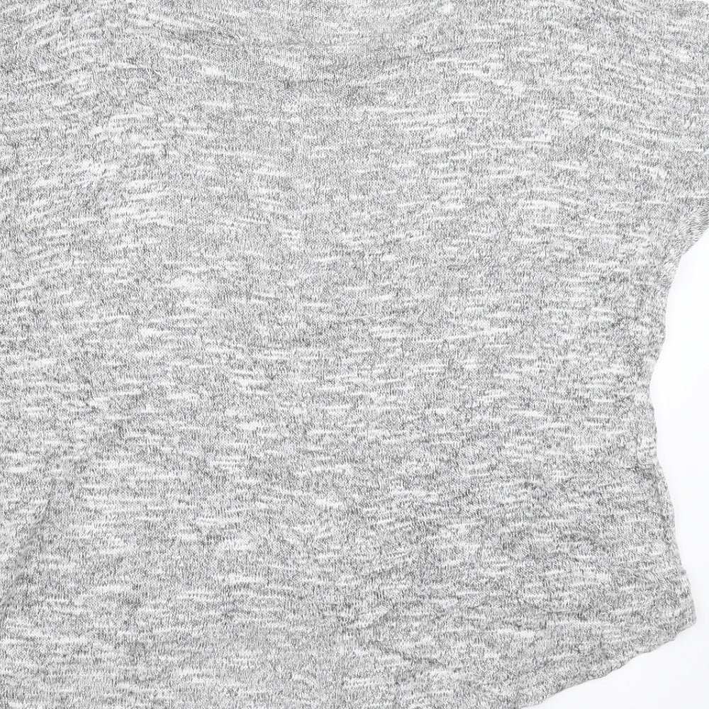 New Look Womens Grey Pullover Jumper Size 8 - cold Shoulder