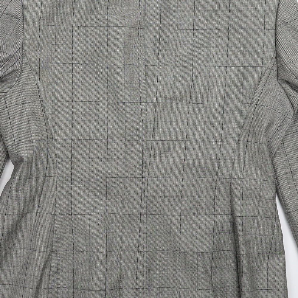 Preworn Womens Grey Check Jacket Suit Jacket Size 10