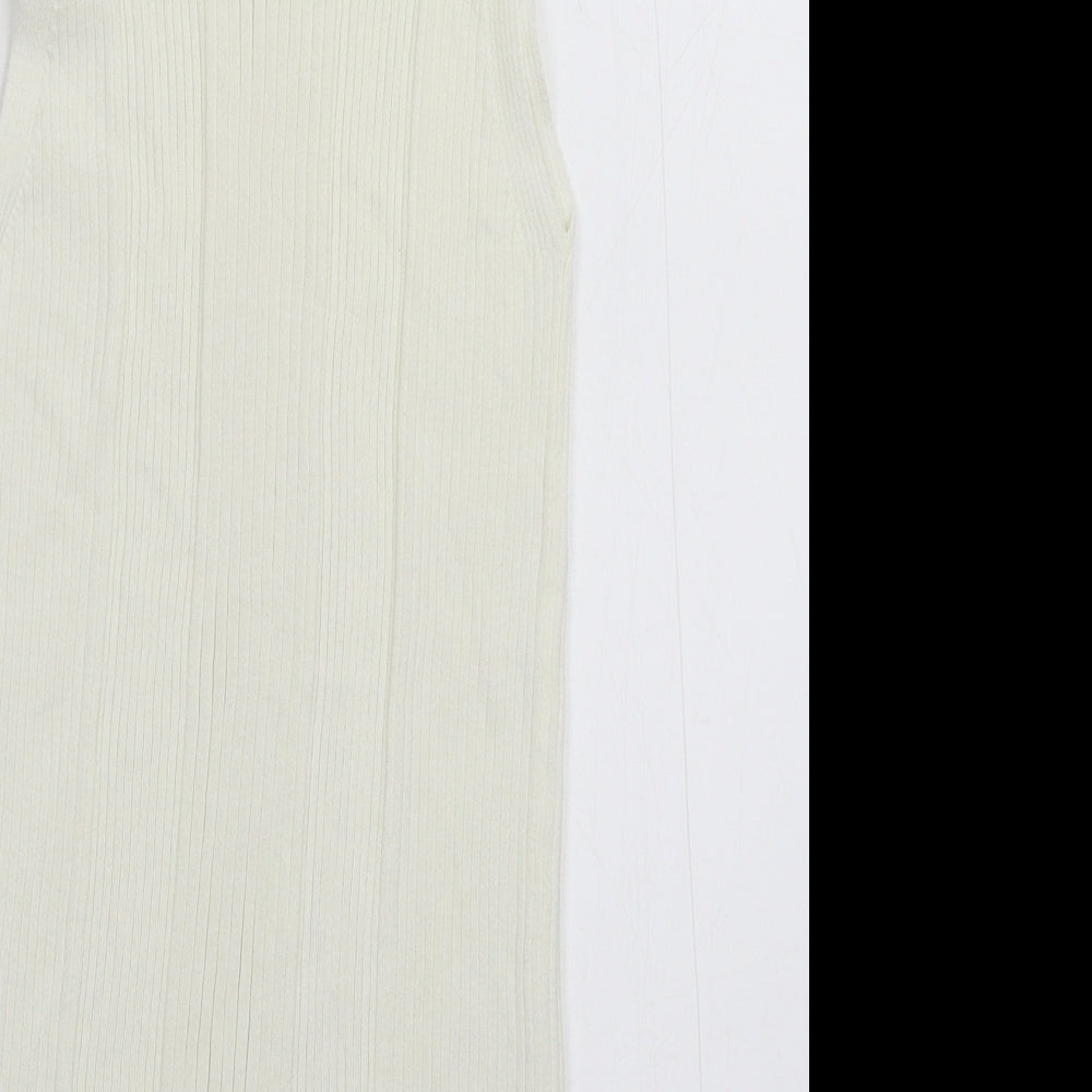 F&F Womens White Knit Pullover Jumper Size 12