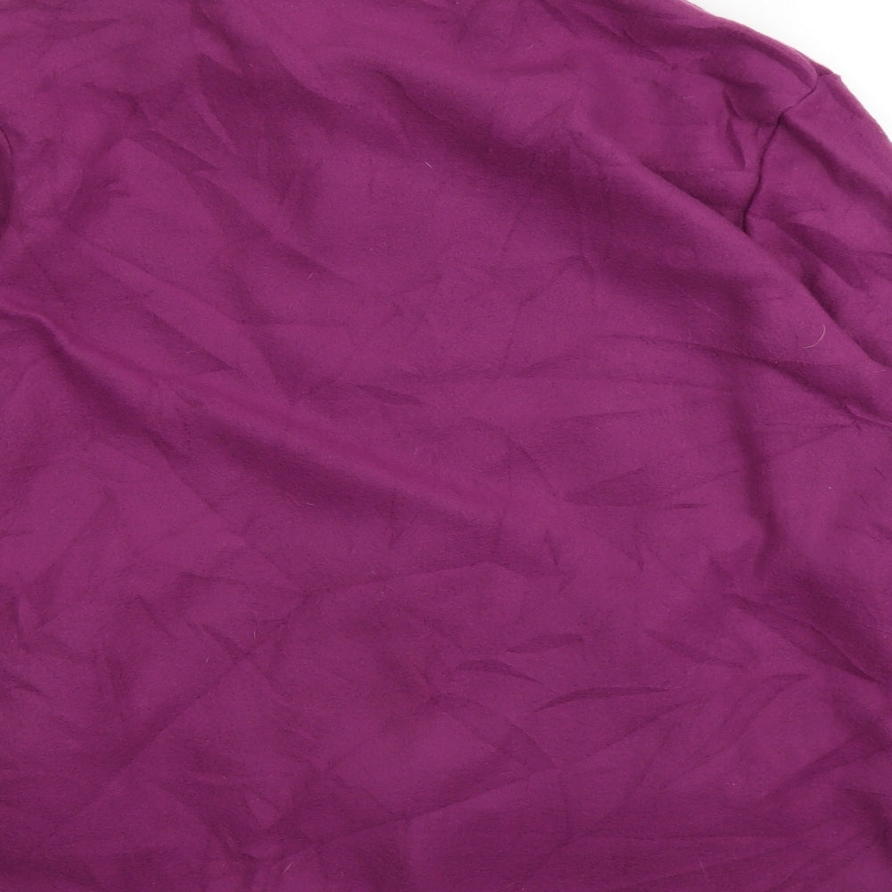 Anna De Lancay Womens Purple Floral Full Zip Jumper Size M
