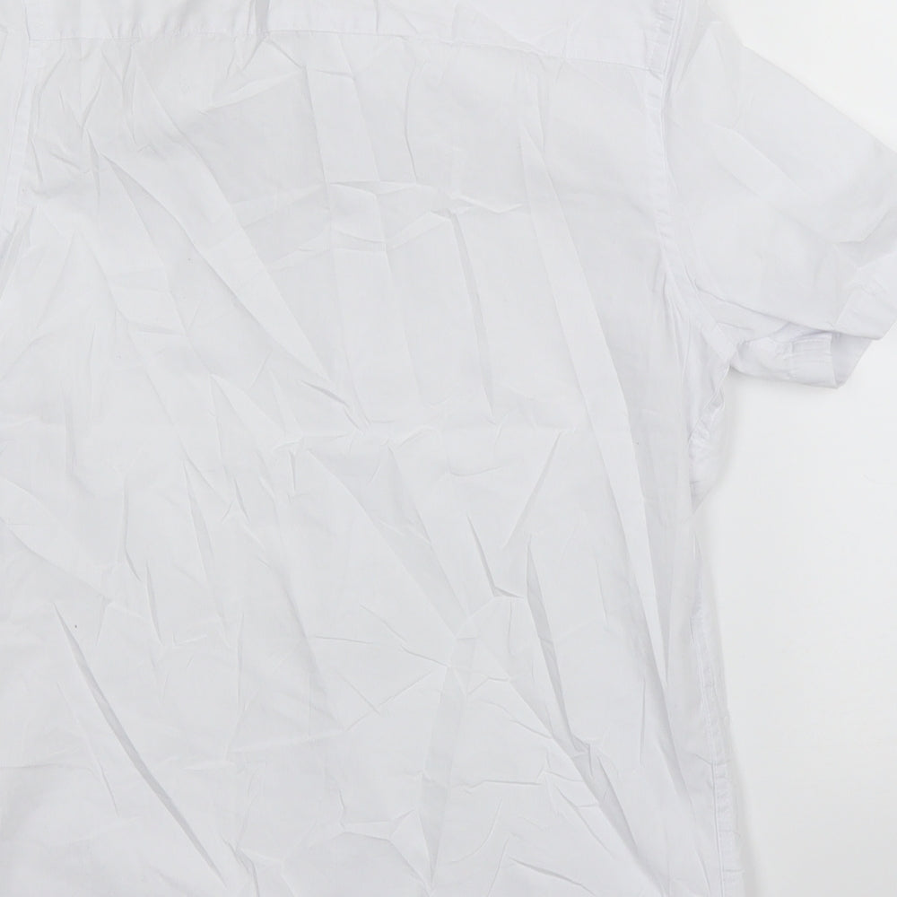 M&S Boys White Basic Button-Up Size 10-11 Years