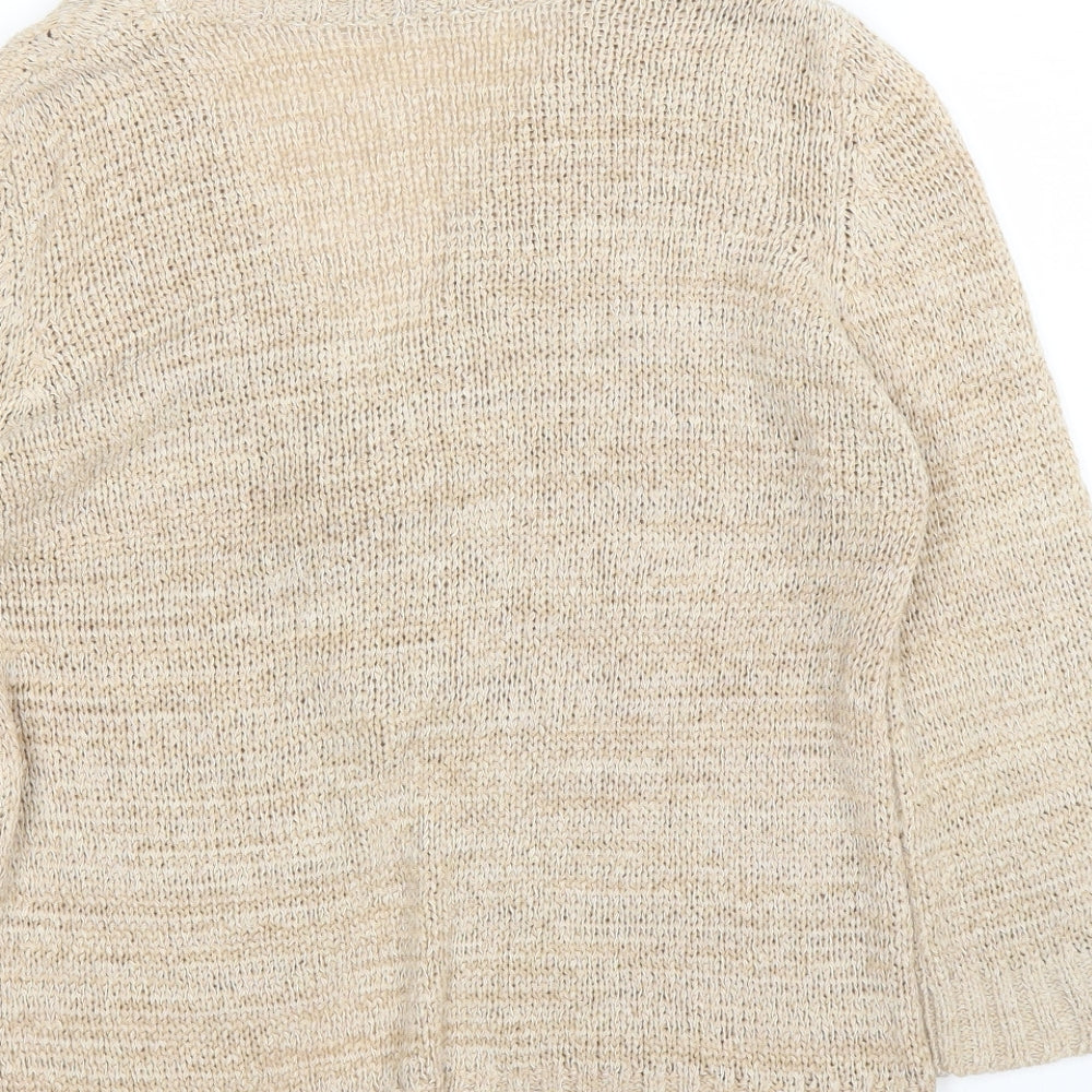 Made with Love Womens Beige Cardigan Jumper Size 14