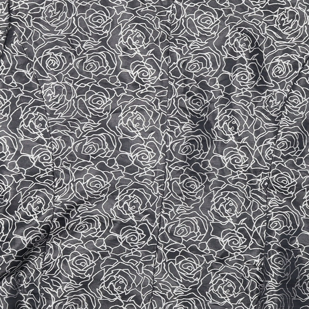 Oscar B Womens Grey Floral Jacket Blazer Size 14