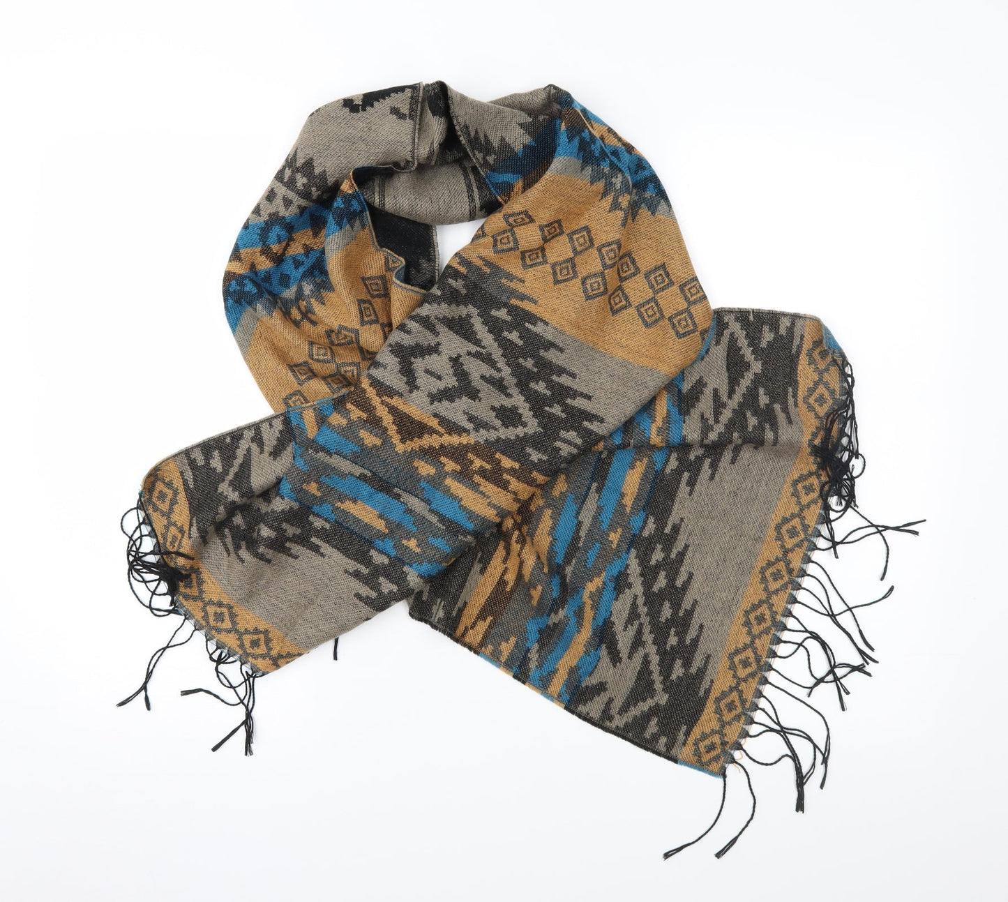 Preworn Unisex Bronze Geometric Rectangle Scarf Scarf Size Regular