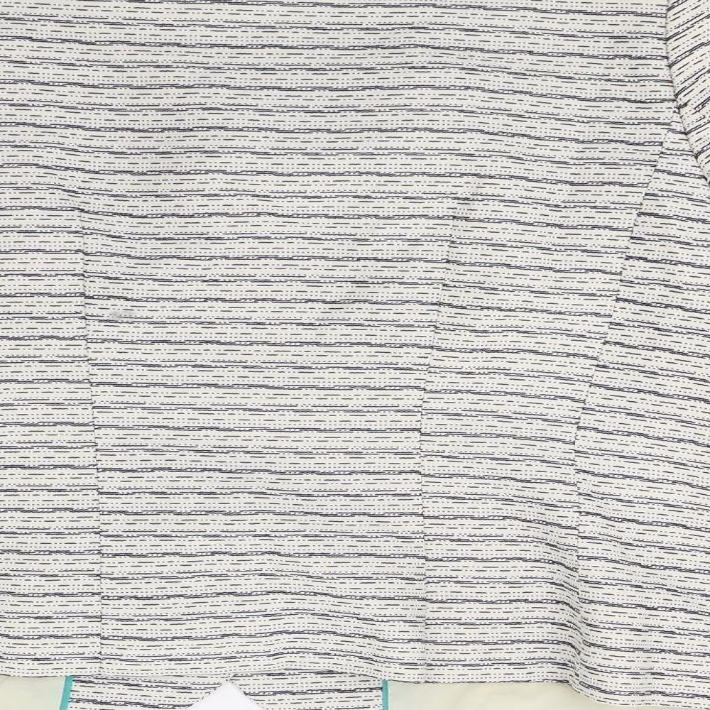 Marks & Spencer Womens White Striped Jacket Coat Size 16