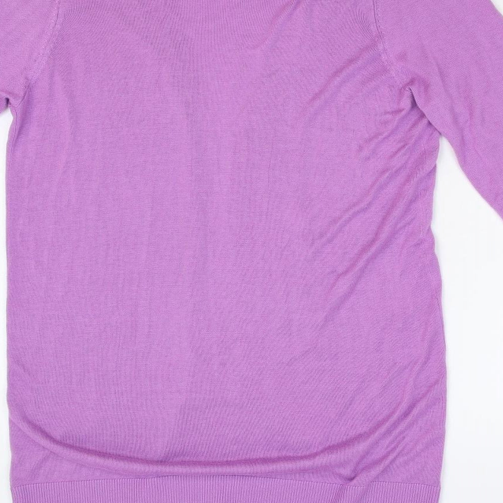 Simply Stock Stop Womens Purple Rayon Cardigan Jumper Size L