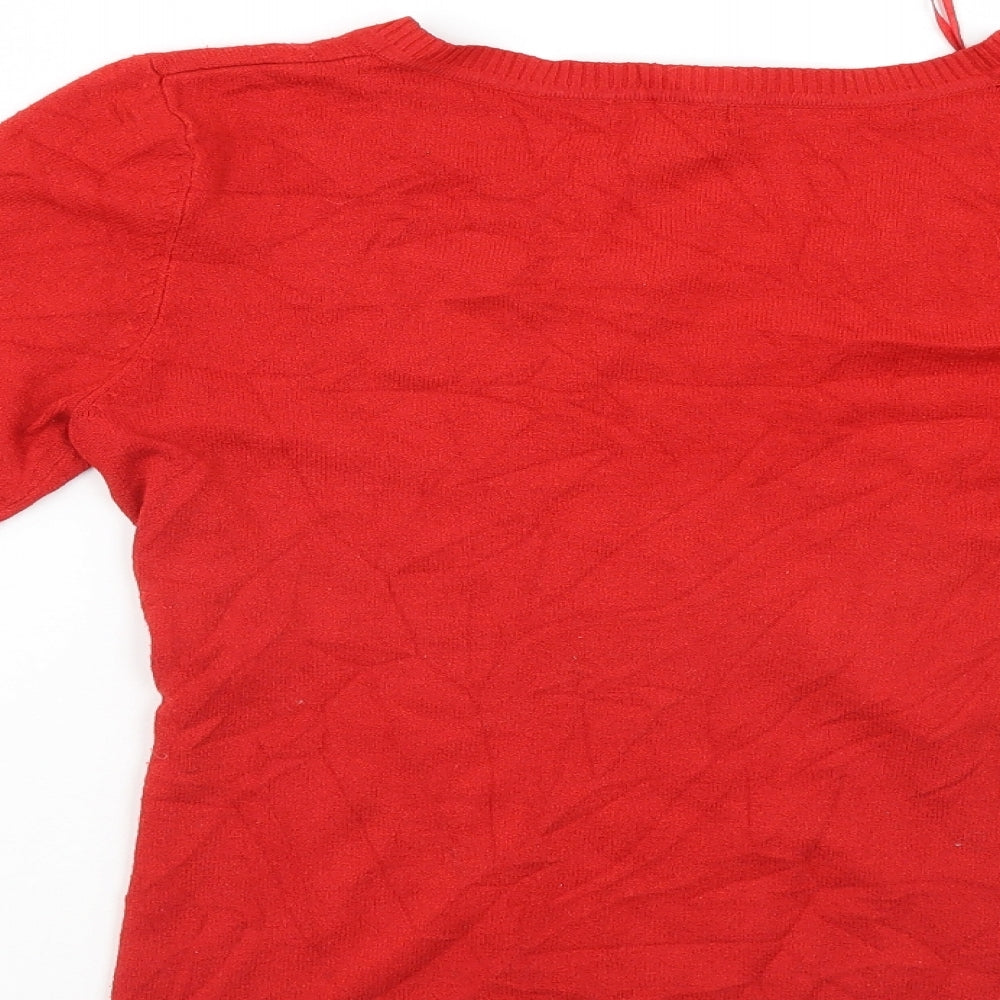 H&M Womens Red Pullover Jumper Size M