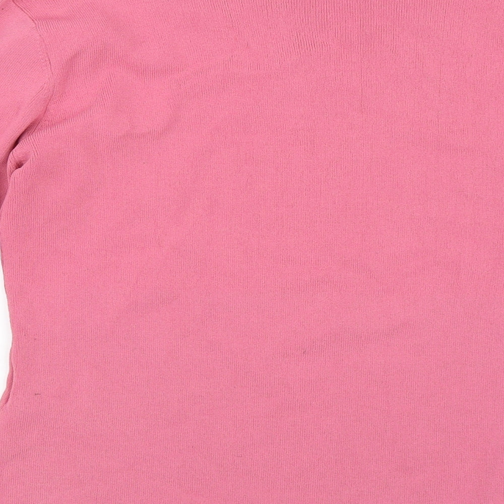 Aniela Womens Pink Rayon Basic Blouse Size M