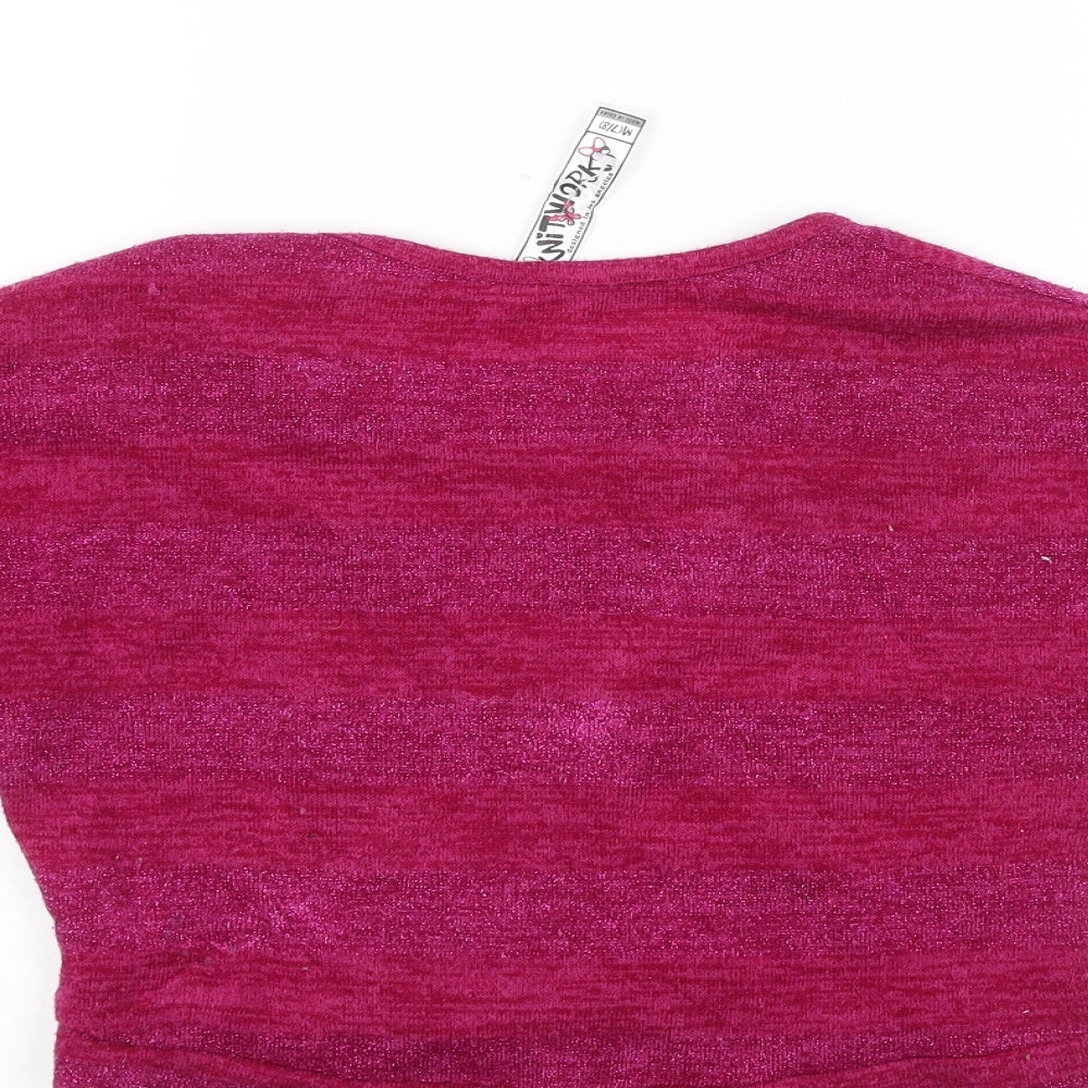 Knitworks Girls Pink Pullover Jumper Size 7-8 Years