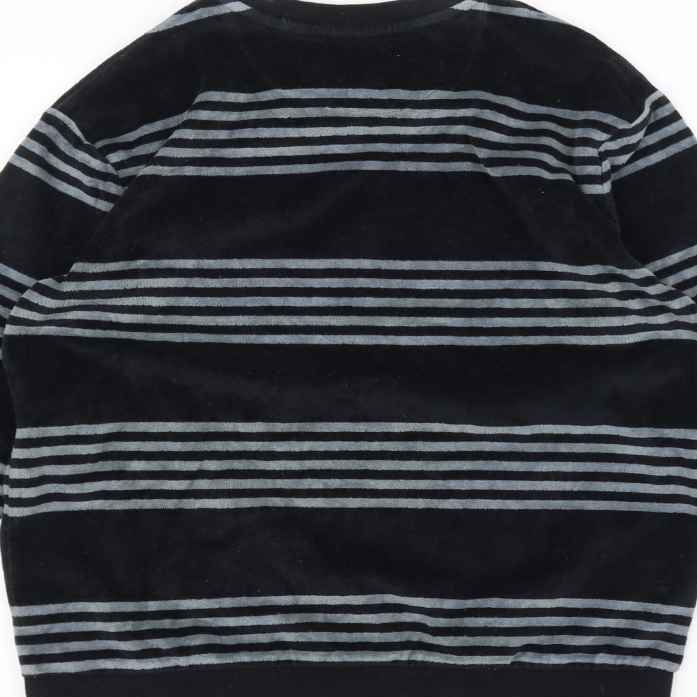 Marks & Spencer Girls Black Striped Pullover Jumper Size 12-13 Years