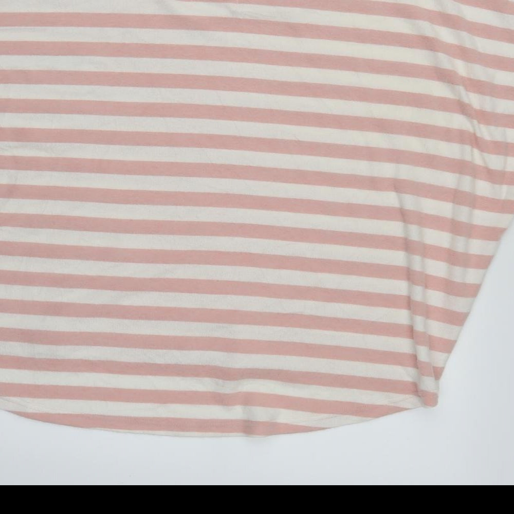 poeticgem Womens Pink Striped Basic T-Shirt One Size